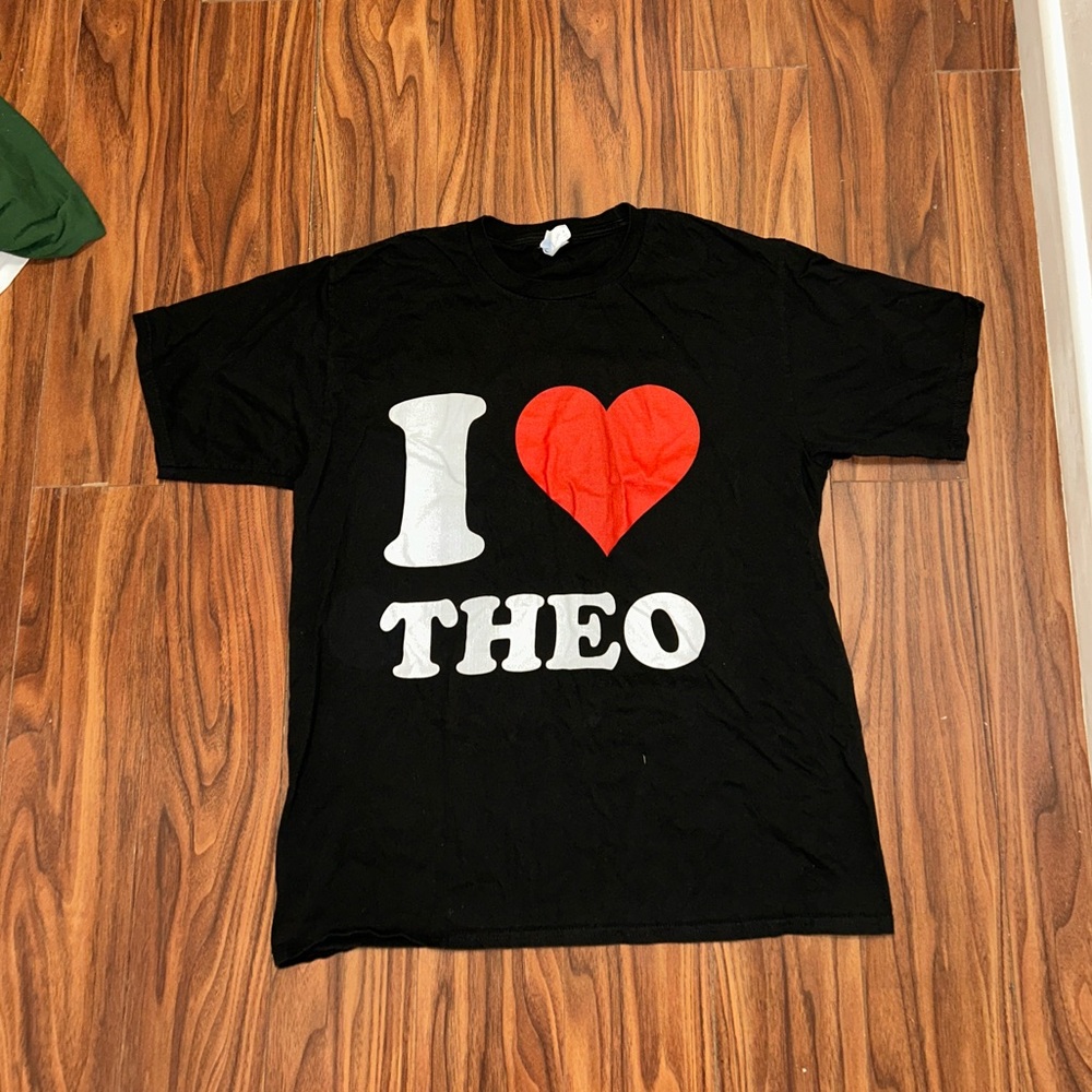 I Love Theo Black T-Shirt